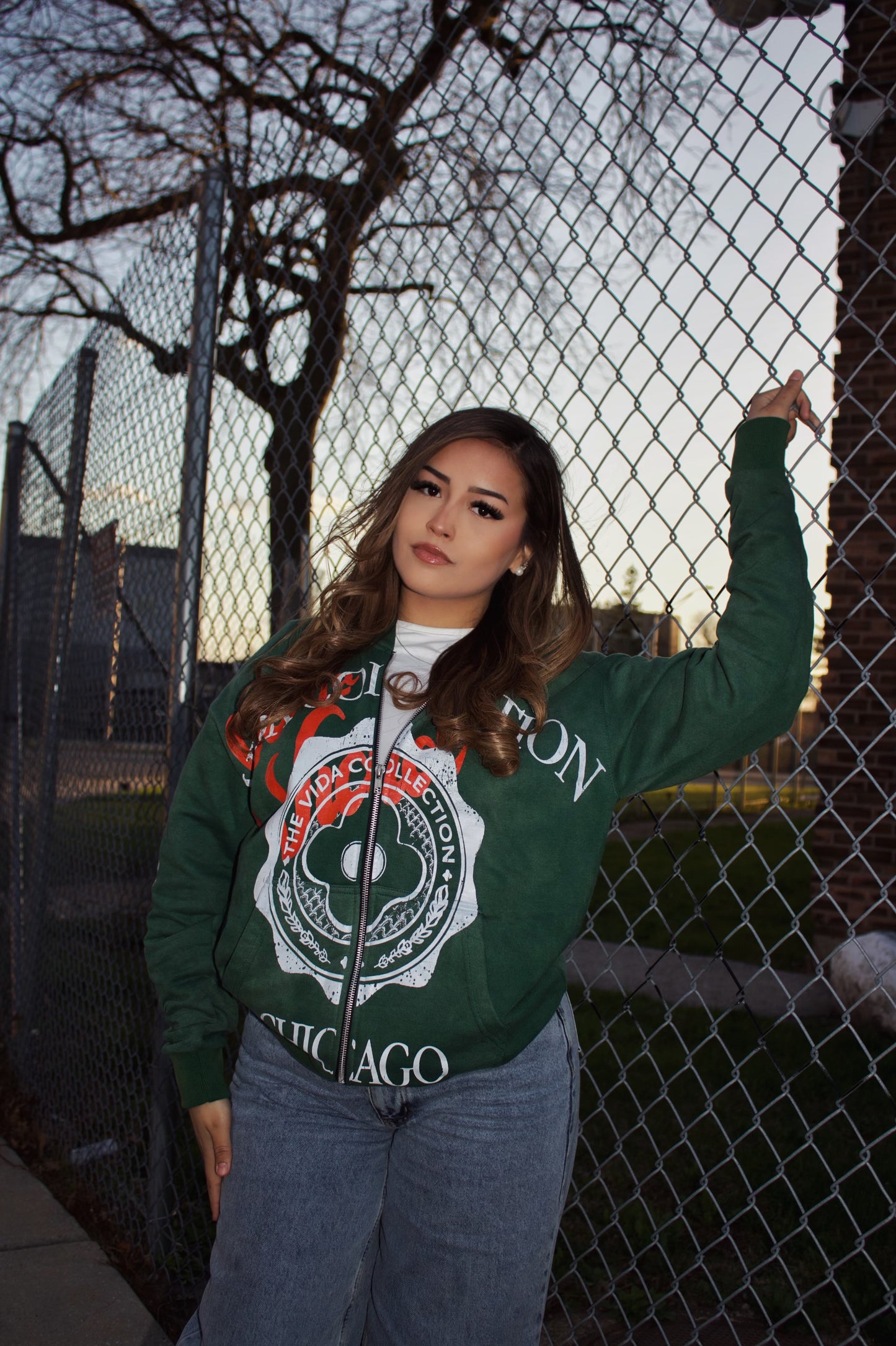 Van Vida Green Zip Up